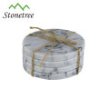 Hexagonal White Marble Coaster Sets